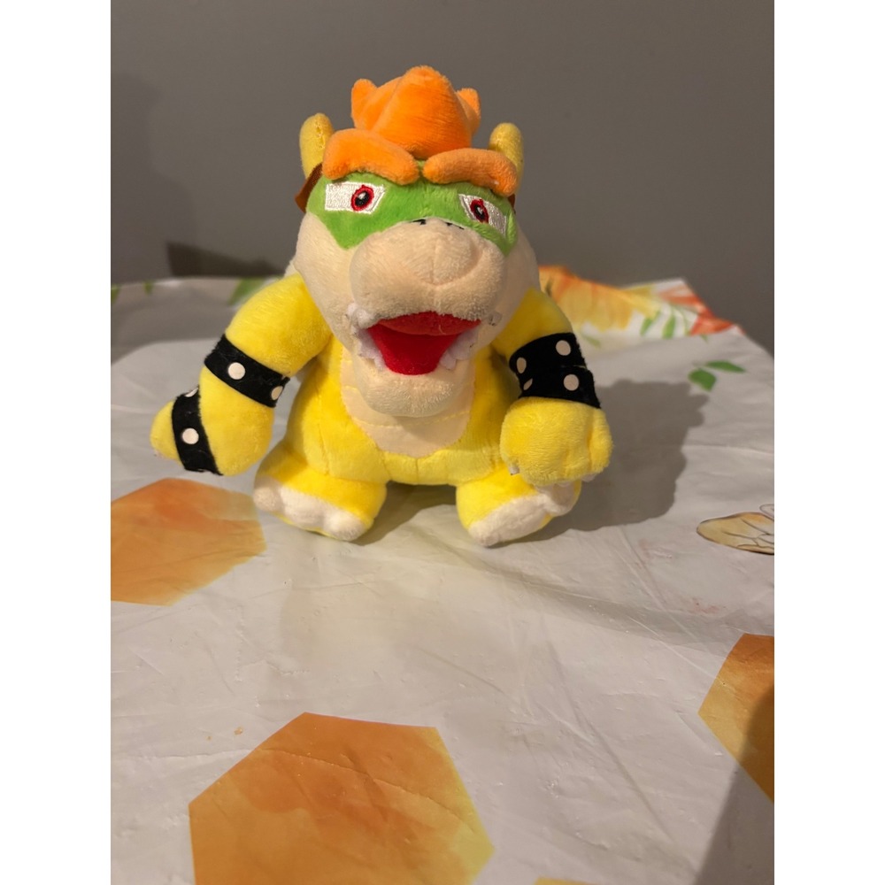 Nintendo Super Mario Bowser Plush Stuffed Animal Toy Yellow Green Shell 7 Inch